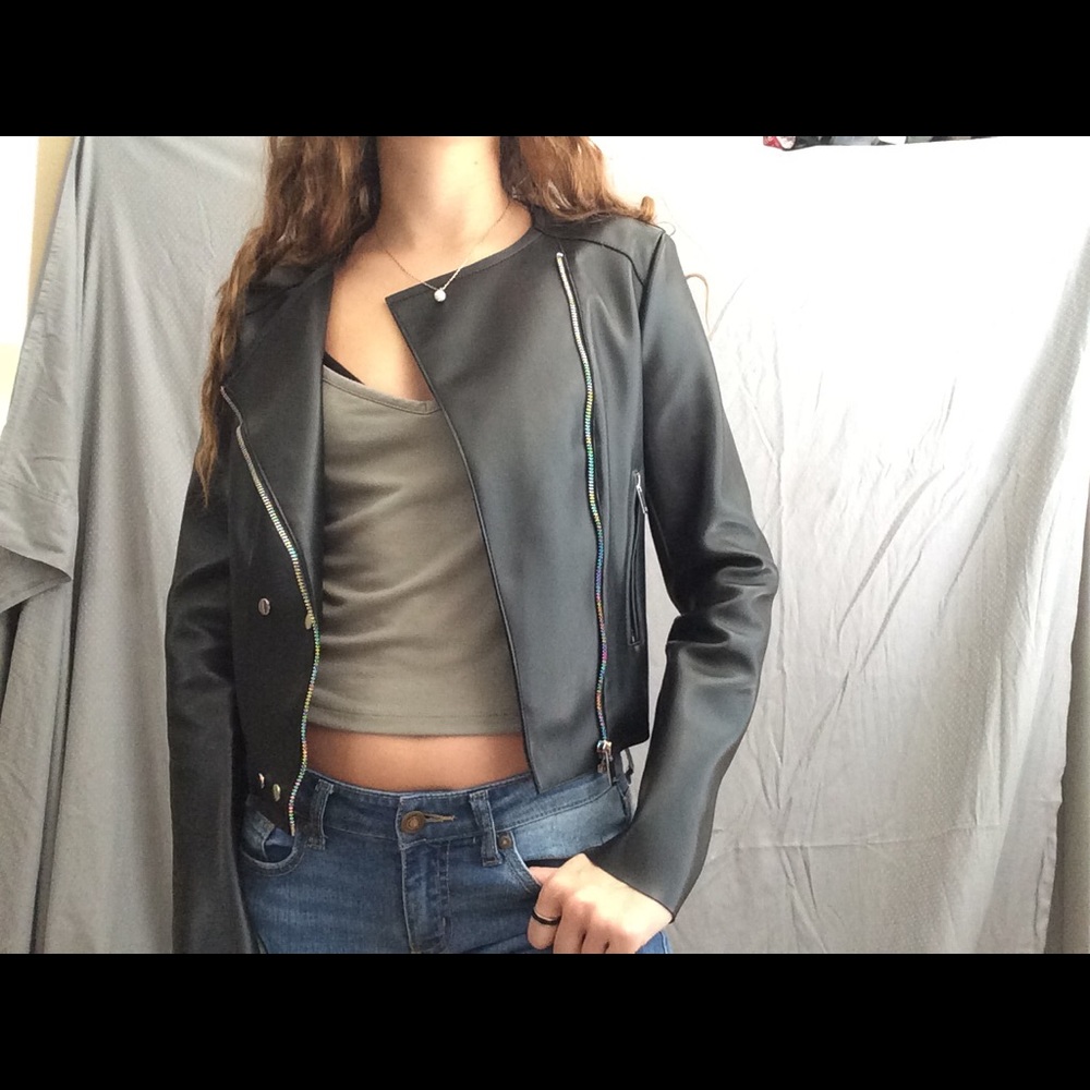 Zara leather biker jacket